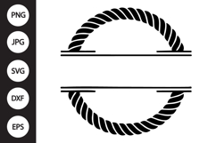 Circle Rope Split Monogram SVG Product Image 1