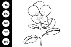 Outline African Violet SVG, Coloring Page Product Image 1