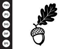 Acorn with Leaf SVG Product Image 1