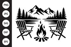 Campfire Chairs SVG Product Image 1