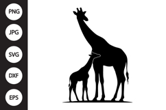 Giraffe Mama and Baby SVG Product Image 1