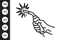 Welding Torch Hand Outline SVG, Coloring Page Product Image 1