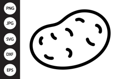 Potato Outline SVG, Coloring Page Product Image 1