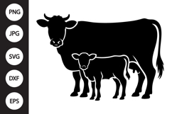 Cow Calf Silhouette SVG Product Image 1
