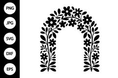 Arch Floral Frame SVG Product Image 1