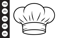Chef Hat Outline SVG, Coloring Page Product Image 1