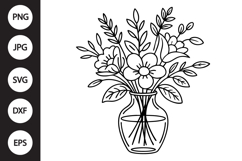 Flower Vase Outline SVG, Coloring Page Product Image 1