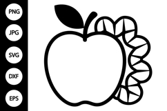 Apple and Worm SVG Product Image 1