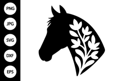 Floral Horse Head SVG Product Image 1
