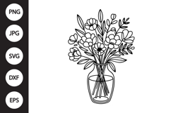 Flower Vase Outline SVG, Coloring Page Product Image 1