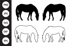 Grazing Horse SVG, Grazing Horse Clipart Product Image 1