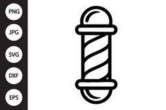 Barber Pole Outline SVG, Coloring Page Product Image 1
