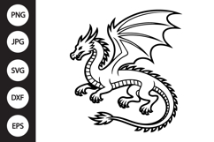 Dragon Outline SVG, Coloring Page Product Image 1