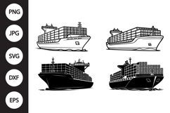 Cargo Ship SVG, Cargo Ship Clipart Product Image 1