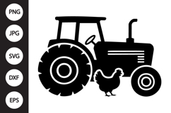Chicken with Tractor SVG Product Image 1