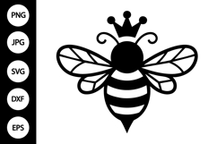 Bee with Crown SVG Product Image 1