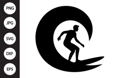 Surfer Riding Wave SVG Product Image 1