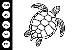 Sea Turtle Outline SVG, Coloring Page Product Image 1