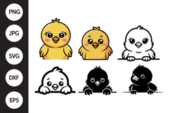 Chick Peeking SVG, Chick Peeking Clipart Product Image 1
