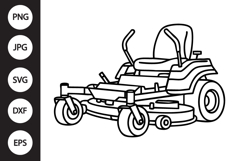 Zero Turn Lawn Mower Outline SVG Product Image 1
