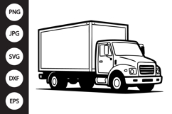 Box Truck Outline SVG, Coloring Page Product Image 1