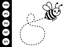 Bee with Dotted Line SVG Product Image 1