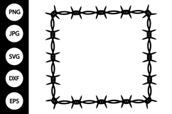 Barbed Wire Rectangle SVG, Barbed Wire SVG Product Image 1