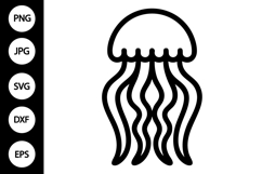 Jellyfish Outline SVG, Coloring Page Product Image 1
