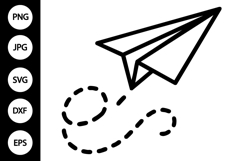 Paper Airplane Line SVG Product Image 1