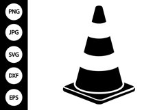Silhouette Traffic Cone SVG Product Image 1