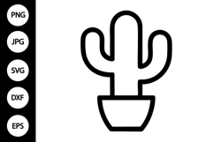 Cactus Outline SVG, Coloring Page Product Image 1