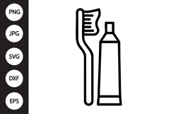 Toothbrush with Toothpaste SVG Product Image 1