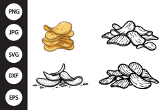 Potato Chips SVG, Potato Chips Clipart Product Image 1