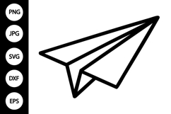 Paper Airplane Line SVG Product Image 1