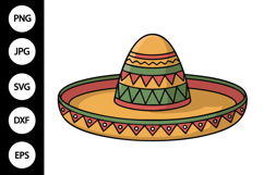 Sombrero Hat Clipart SVG Product Image 1