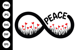 Infinity Peace with Flower Meadow SVG Product Image 1