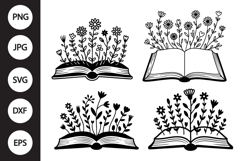 Floral Book SVG, Floral Book Clipart Product Image 1