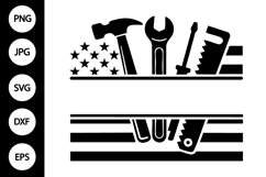 Split Monogram Repair Tools SVG Product Image 1