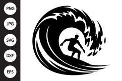Surfer Riding Wave SVG Product Image 1