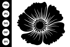 Silhouette Poppy Flower SVG Product Image 1