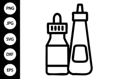Outline Condiments SVG, Coloring Page Product Image 1