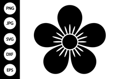 Boho Flower Silhouette SVG Product Image 1