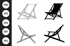 Deck Chair SVG, Deck Chair Clipart Product Image 1