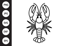 Crawfish Outline SVG, Coloring Page Product Image 1
