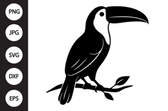 Toucan with Leaf SVG Product Image 1