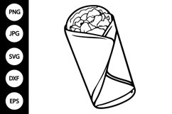 Outline Burrito SVG, Coloring Page Product Image 1