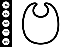 Baby Bib SVG, Baby Bib Silhouette SVG Product Image 1