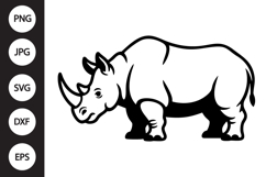 Rhino Outline SVG, Coloring Page Product Image 1