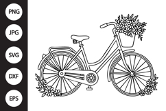 Bicycle with Flowers SVG Product Image 1