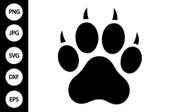Dog Paw Print Silhouette SVG Product Image 1